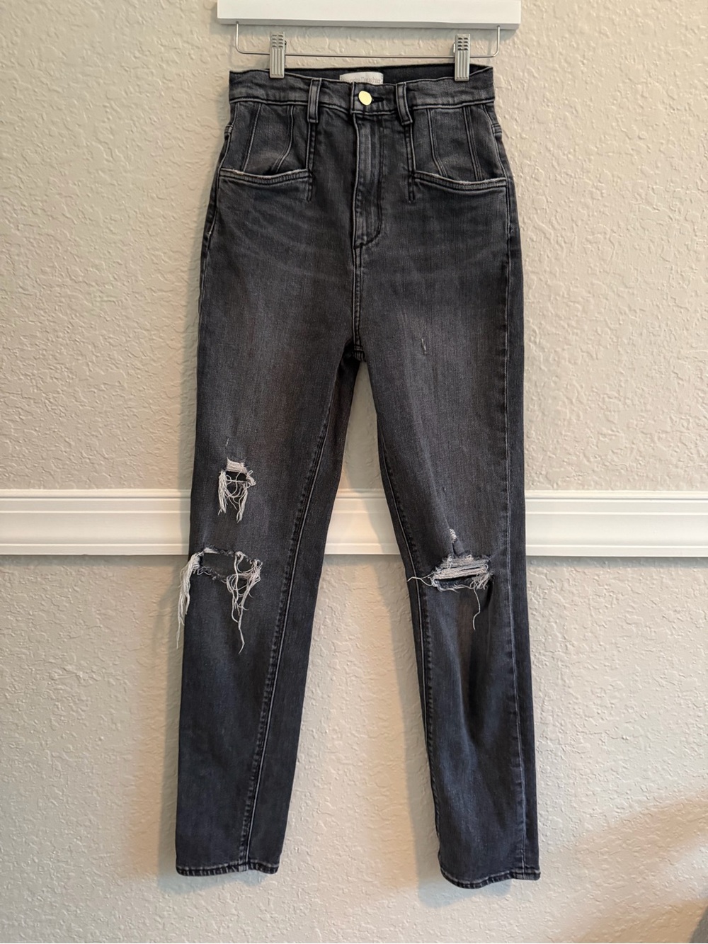 Favorite Daughter Distressed Black High Rise Jeans Size 25
